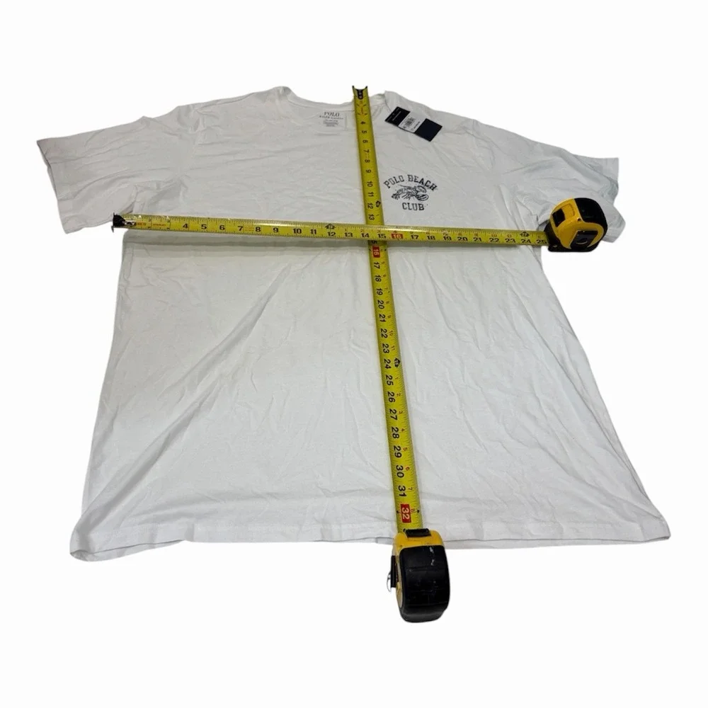 Polo Ralph Lauren Mens Beach Club Logo Lounge T Shirt White Size 1 XL NWT